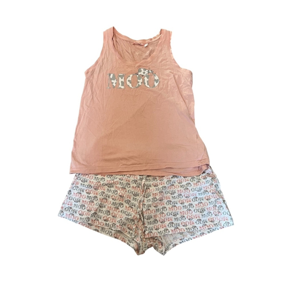 LA VIE EN ROSE Pj Set Women’s Small Tank Top Short Graphic Print S